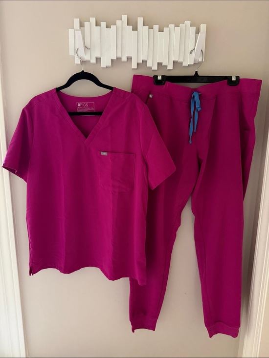 FIGS Pants - Figs Scrubs Catarina XXL Top Zamora Jogger Pants XXL TALL Raspberry Sorbet Pink